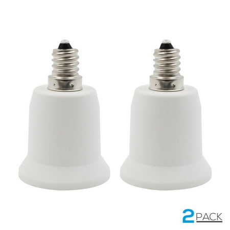 - TORCHSTAR 2pcs E12 Candelabra Base Bulb to E26/E27 Adapter - Candelabra Screw (E12) to Medium Screw