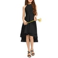 thumbnail image 4 of Sleeveless Solid Girls Flowy Dresses Kids Children Ruffle A-Line Dress, 4 of 5