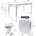 thumbnail image 3 of Folding Picnic Table with 4 Stools, Aluminum Table Chair Set for up to 4 Persons, Portable Lightweight and Heights Adjustable for Outdoor Camping Dining BBQ Party, 3 of 5