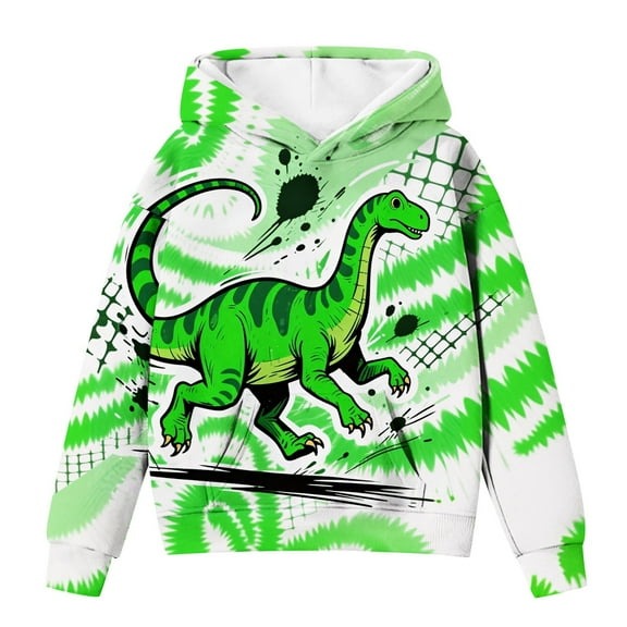 Toddler Hoodie Dinosaur Print Hooded Casual Long Sleeve Hoodies 3-4 Years Boys Clothes School Clothes