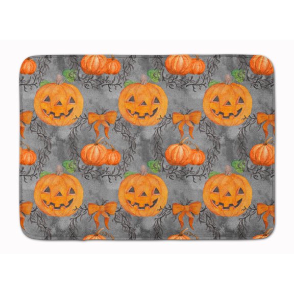 Watecolor Halloween Pumpkins Machine Washable Memory Foam Mat