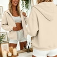 thumbnail image 6 of YanHoo Women's Fall Zip Up Hoodies Sweatshirts | Comfy Fleece Lined, Long Sleeve Pockets, Drawstring Hooded, Loose Fit, Fashion Y2K, Track Jackets, Spring Winter Clothing, 6 of 7