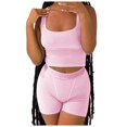 thumbnail image 2 of Riforla 2 Piece Sets for Women Matching Workout Set Cropped Tank Tops and High Waist Yoga Leggings Active Wear Sets for Women 2 Pieces Pink S, 2 of 5