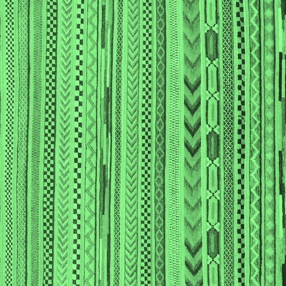 Ahgly Company Indoor Square Abstract Emerald Green Modern Area Rugs, 6' Square