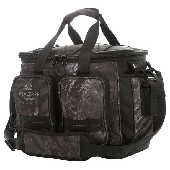 Realtree Aspect Large Tackle Bag Gray Camo, Unisex, Fishing Tackle Bag and Boxes, Polyester