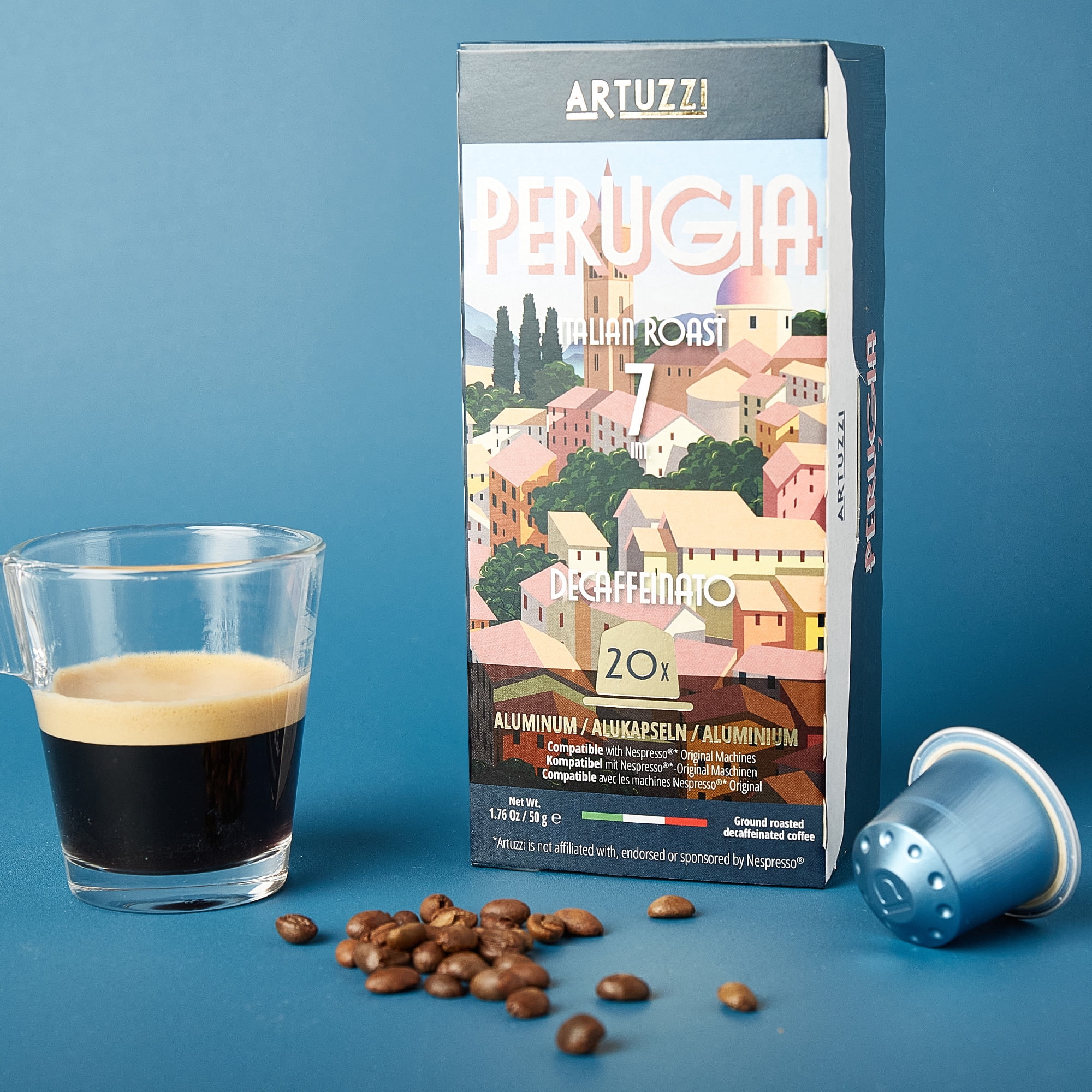 Artuzzi 120ct Decaf Espresso Pods For Nespresso Compatible Capsules Machines | Aluminum Coffee Capsules I Recyclable I 100% Arabica I Italian Roast