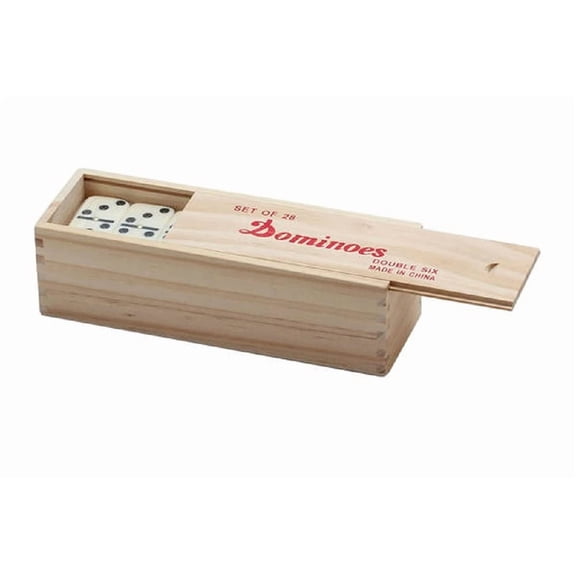 CHH 2311SW Double 6 Jumbo Ivory Domino with Spinners in Wooden Case, 8.75-inch Length