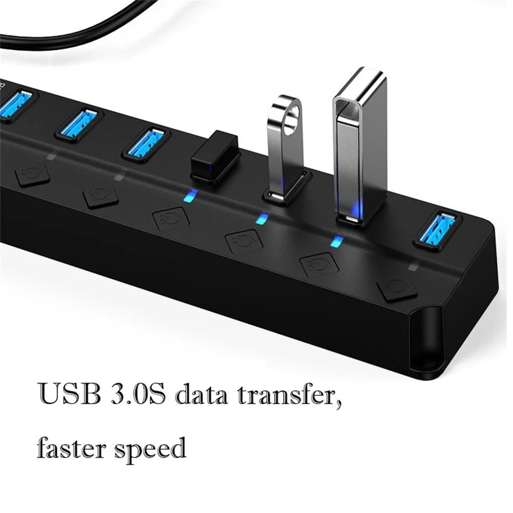 7-IN-1 USB 3.0 5Gbps High Speed USB Docking Station Extender USB HUB Splitter with Switch Control ,Fast Charging Devices