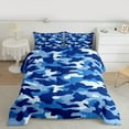 thumbnail image 2 of Manfei Camouflage Camo Full Size Bedding Sets,Rustic Outdoor Bedding Comforter Set,Navy Blue For Kids,Microfiber Bedroom Decor Reversible,3 Pieces, 2 of 8