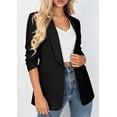 thumbnail image 6 of PRETTYGARDEN Women's Spring Blazers Business Casual Outfits Open Front Ruched 3/4 Sleeve Lightweight Work Suits Jackets, 6 of 9