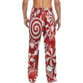 thumbnail image 7 of Men's Pajama Pants with Pockets Sleepwear Lounge Pants Stretch Casual Red Candy Christmas, 7 of 7