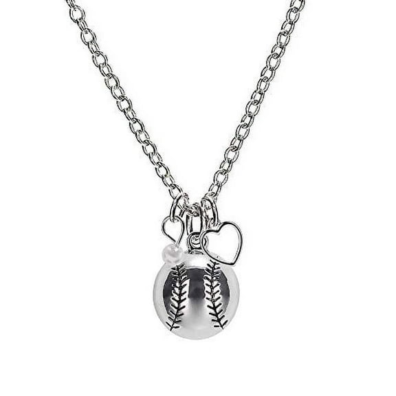 GIMMEDAT Softball Silver Necklace Jewelry