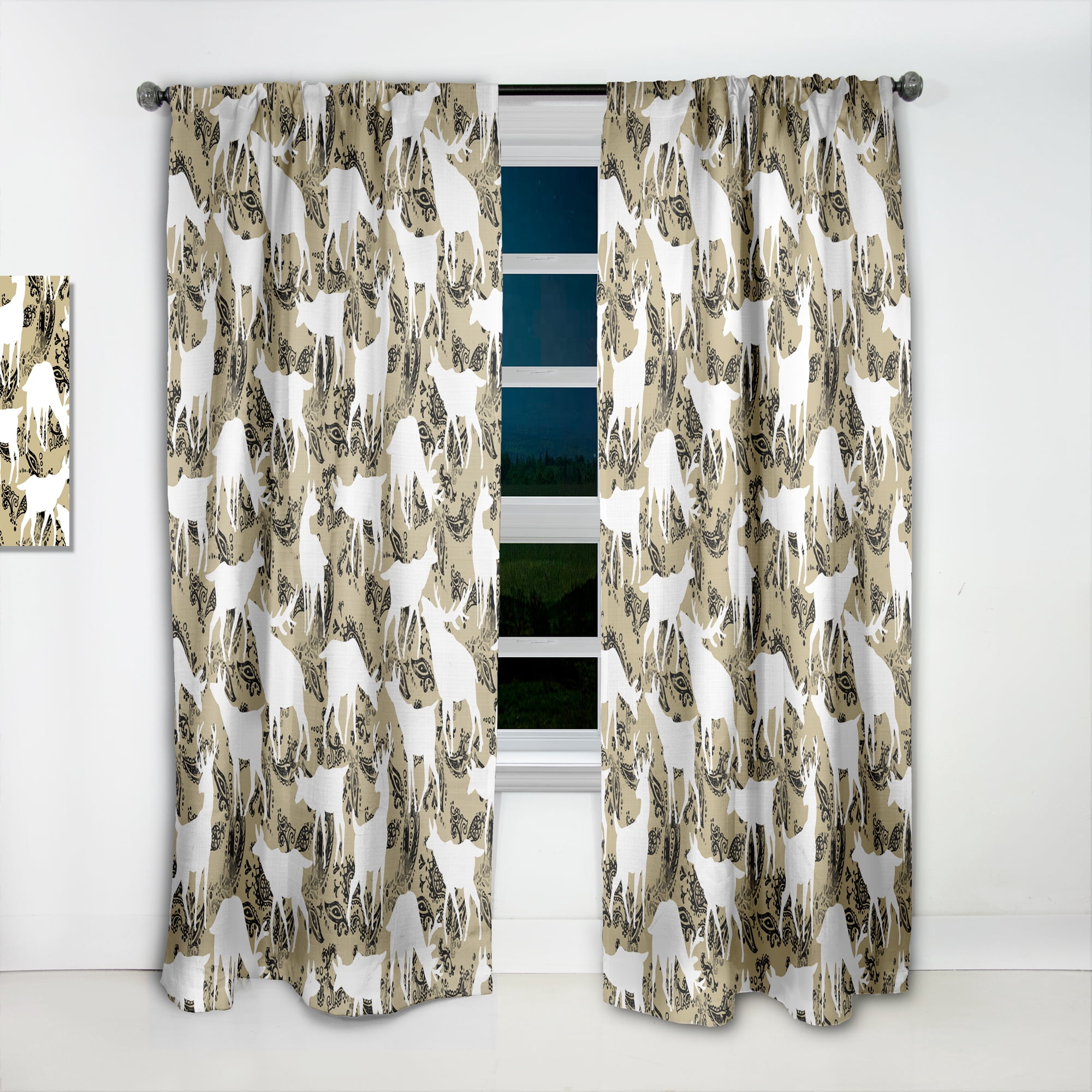 Designart 'Animals Wild Pattern' Animals Curtain Panel