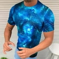 thumbnail image 4 of Penkiiy Galaxy Printed Shirt , Men's Cosmic Star Sky Print Funny Casual Fashion Short Sleeve Tops Blouse 2XL Multicolor, 4 of 6