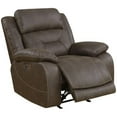 thumbnail image 3 of Steve Silver Aria Faux Leather Glider Recliner in Saddle Brown, 3 of 5
