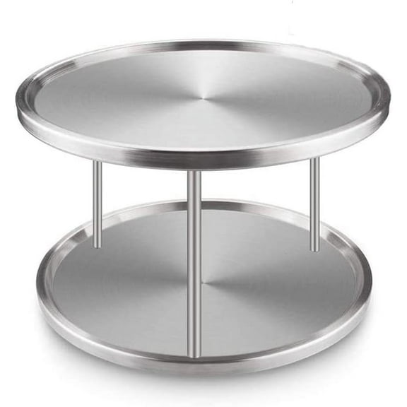 Paraugas Spice Carousel Turntable [360° Rotatable], 2 Rotating Storage Shelves, Spice Rack Storage Holder for Dining Table for Fridge, Bedroom Kitchen