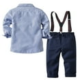 thumbnail image 2 of Baby Boy Clothes Suit Toddler Birthday Outfit Sets Dress Shirts +Suspender Pants 1-7 Years, 2 of 11