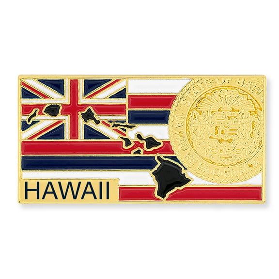 PinMart Hawaii Shape Flag Enamel Pins – Gold Plated US State Lapel Pins - 25 Pack