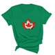 thumbnail image 3 of Camisetas de Manga Corta para Mujeres Canadá Día Hoja de Arce Impresión Básica de Verano Tee, Cuello Redondo Camiseta Casual, 3 of 3