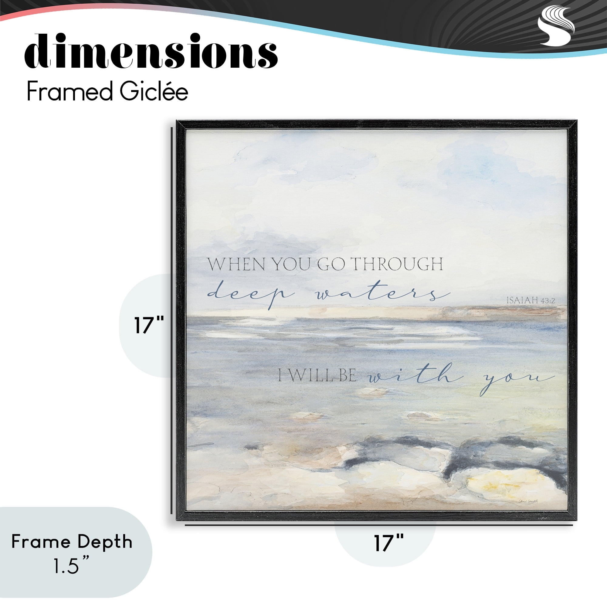 Stupell Industries Deep Waters with You Black Framed Giclee Art, design by Lanie Loreth