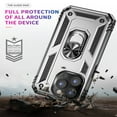 thumbnail image 4 of SaniMore Tri-layer Case for iPhone 14 Pro 6.1" 2022, 360° Rotating Holder/Kickstand Rugged PC Back + TPU Bumper Magnetic Car Mount Anti-fingerprint Anti-fall Heavy Duty Protective Case, Silver, 4 of 8