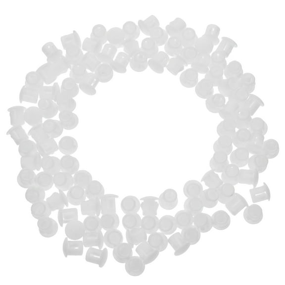 100 Pcs White Plastic Pegboard Hook Locks Hole Plugs for Furniture Cabinets Door Shelf End Caps