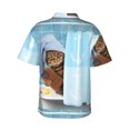 thumbnail image 3 of Daiia Funny Cat Taking a Bath Hawaiian Shirt for Men Gentle Cotton Regular Short Sleeve Casual-3X-Large, 3 of 8
