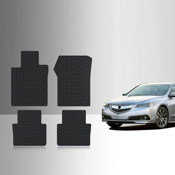 TOUGHPRO Floor Mats Accessories Set Compatible with Acura TLX All Weather Heavy Duty (Made in USA) Black Rubber 2015 2016 2017 2018 2019 2020 (Front Row + 2nd Row)