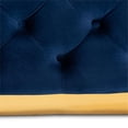 thumbnail image 4 of Bowery Hill Royal Blue Velvet Gold Finished Square Cocktail Ottoman, 4 of 7