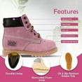 thumbnail image 4 of Steel Toe Boots for Women - Light Pink-10.5M | Waterproof Work Boots for Women Steel Toe Boots | Slip Resistant Work Shoes for Women | Lightweight Nubuck Leather for Comfort and Style, 4 of 8