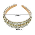 thumbnail image 2 of Unique Bargains Bling Rhinestone Headband Beige Crushed Turquoise Rhinestone Wide Edge Hairband for Women 4.72"x1.65", 2 of 7