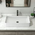 thumbnail image 2 of Sinber 24" x 14" x 4.3" White Rectangular Ceramic Countertop Bathroom Vanity Vessel Sink BVS2414A-OK, 2 of 7
