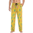 thumbnail image 4 of Colorful Stars Men's Lightweight Pajama Bottoms Stretch Elastic Waist Side Pockets Spring Fall, 4 of 7