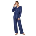 thumbnail image 5 of Aria Brushed Jersey Knit Long Sleeve Split Neck Pajama Set with Pockets, Sizes XS-5X, 5 of 5