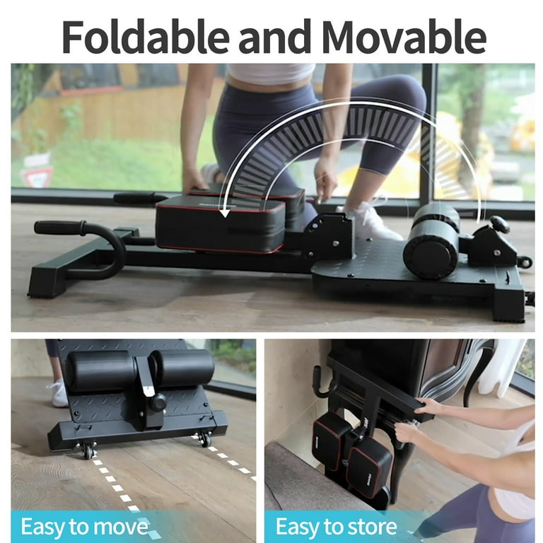 Leikefitness Folding Multi-Function Adjustable Deep Sissy Squat