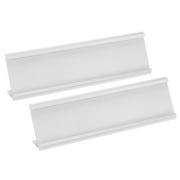 2x7.8inch Aluminum Name Plate Holder, 2 Pcs L Type for Desk Sign Holder Silver Tone