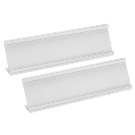 2x7.8inch Aluminum Name Plate Holder, 2 Pcs L Type for Desk Sign Holder Silver Tone