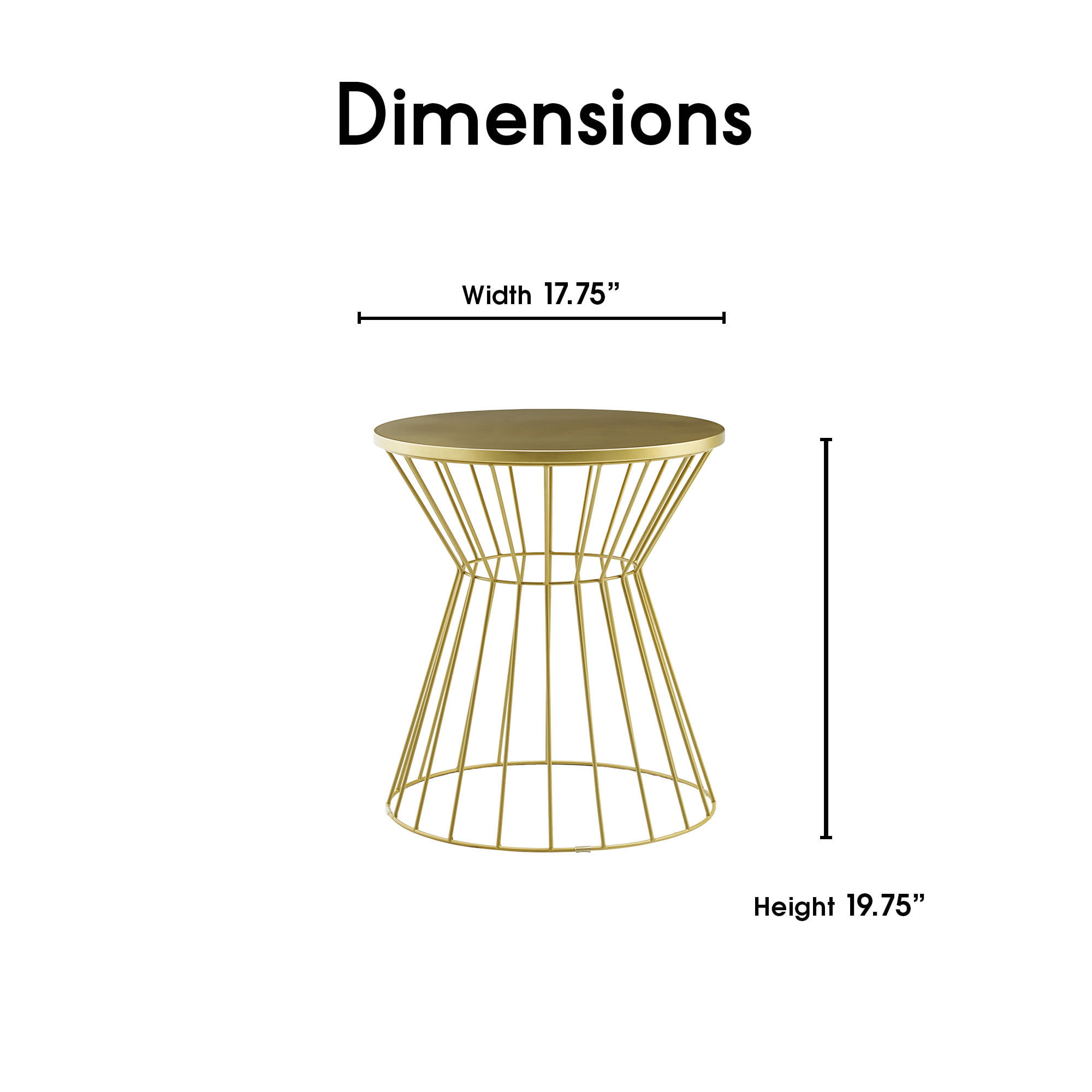 Elle Decor Lulu Modern Round Metal Accent End Table, Gold
