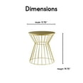 thumbnail image 3 of Elle Decor Lulu Modern Hourglass End Table with Metal Top for Bedroom Gold, 3 of 6