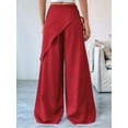 thumbnail image 6 of Women Wide Leg Baggy Flowy High Waisted Pants Loose Fit Casual Cozy Cute Y2k Trousers Red S, 6 of 7