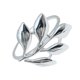 thumbnail image 1 of Billuyoard Servilleteros de hojas de otoño, 12 Uds., brazalete de bautizo dorado y plateado, servilletero de Metal, regalos de boda, decoración para Mostrada plata Billuyoard HA005464-02, 1 of 6