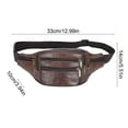 thumbnail image 4 of Taotanxi Brown Leather Fanny Pack for Men & Women, Fashionable Multi-Pockets Waist Belt Bag for Travel Sports Hiking Cycling Fishing Running, 4 of 7