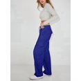 thumbnail image 5 of Women Cargo Pants Fleeece High Waisted Baggy Sweatpants for Women Casual Pants with 8 Pockets Blue XXL, 5 of 9