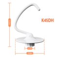 thumbnail image 3 of Gancho de masa K45DH de repuesto para mezcladores KitchenAid, compatible con mezcladores K45 K45SS KSM90 KSM110 KSM150 con cabezal inclinable, cuencos de 4,5 a 5 cuartos, gancho recubierto en forma de, 3 of 8