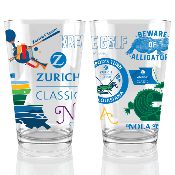 PGA Tour Zurich Classic Scatter Glass 16 oz. Pint Glass…