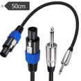 thumbnail image 7 of Durable 50cm/19.69in Speakon to 1/4inch (6.35mm) TS Wire Cable for Bass Amps Power Amplifer, Reliable Speaker Cable, 7 of 7