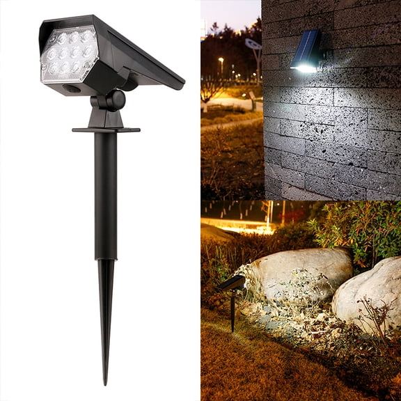 10 LEDs Solar Spotlight Outdoor, 180 ° Adjustable Waterproof & Anti-Aging Ground/Wall Mount, for Garden Yard Landscape Lighting