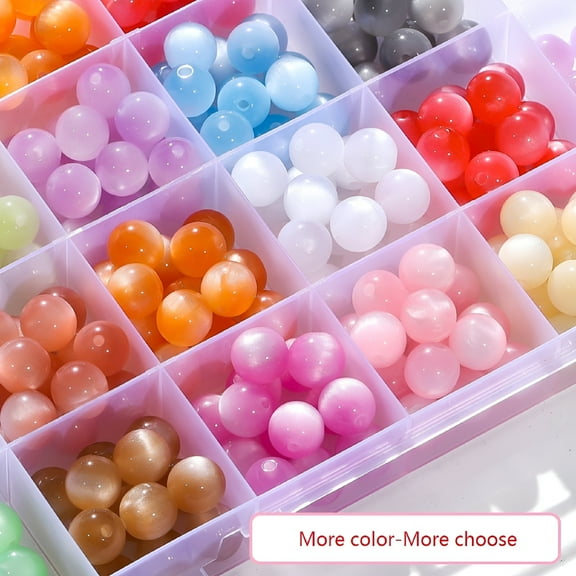 DESIGNICE 8mm Glass Beads For Bracelets 16 Colors Crystal Glass Beads, Round Glass Beads For Jewelry Making, Jewelry Making And DIY Craft Necklace Bracelet Wedding Decor