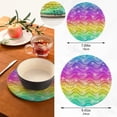 thumbnail image 2 of SKYSONIC Vibrant Rainbow 3D Wavy Trivet Round Hot Pads, Set of 2 Striped Bling Pot Holder Heat Resistant Trivets Cotton Thread Weave Trivet Mats for Kitchen Counter Hot Dishes Pot Teapot Table Decor, 2 of 7
