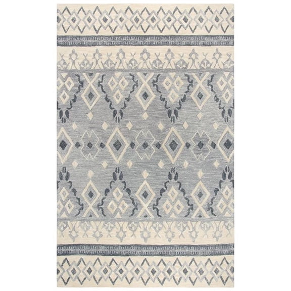 Alora Decor Lavine 5' x 8' Tribal Motif Natural/Gray/Dk Gray Area Rug